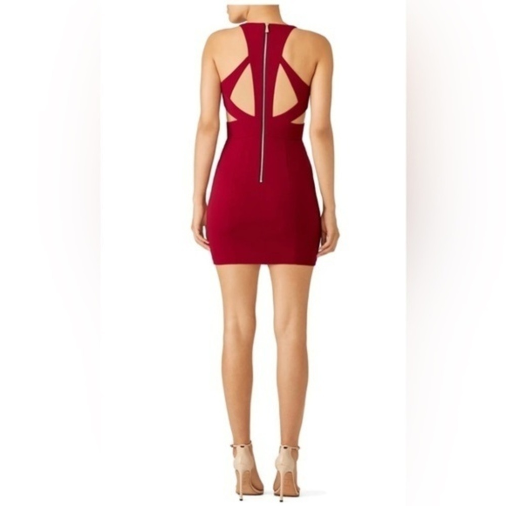 Jay Godfrey Krooger dress Mini Red Cranberry Cutout Back Cage Date Night - Picture 2 of 7